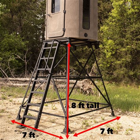 Whether you choose a 5&x27; stand, 10&x27; stand or 15&x27; stand - stair or ladder - all Orion Elevated Stands come standard with a 40"x60" steel deck that allows you to enter your blind most safely. . Metal tower deer stands